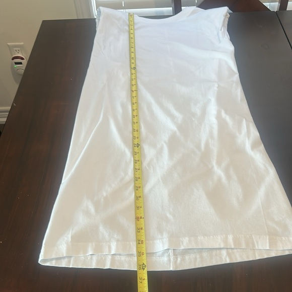 Aritzia Babaton Shoulder Pad Dress White Cotton Tee Shirt Dress Mini Women Sz S - Picture 9 of 11